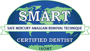 S.M.A.R.T. Certified logo indicating Dr. Dunnington’s safe mercury amalgam removal training